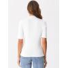 imageAllegra K Tops for Women Trendy Half Sleeve Mock Neck Casual Top 2025 Fall Slim Fit TShirtsWhite