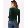 imageAllegra K Velvet Top for Womens Square Neck Long Sleeves Solid Casual TShirt BlouseDark Green
