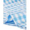 imageAllegra K Vintage Gingham Top for Womens Puff Short Sleeve Crew Neck Casual Check ShirtLight Blue