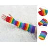 imageAllegra K Womens Arm Warmers Winter Knitted Elbow Long Cosplay Costume Fingerless GlovesMulticolor