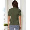imageAllegra K Womens Bow Tie Neck Tops Elegant Office Short Sleeve BlouseArmy Green