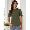 imageAllegra K Womens Bow Tie Neck Tops Elegant Office Short Sleeve BlouseArmy Green