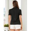 imageAllegra K Womens Bow Tie Neck Tops Elegant Office Short Sleeve BlouseBlack