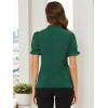 imageAllegra K Womens Bow Tie Neck Tops Elegant Office Short Sleeve BlouseDeep Green