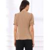 imageAllegra K Womens Bow Tie Neck Tops Elegant Office Short Sleeve BlouseKhaki