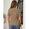 imageAllegra K Womens Bow Tie Neck Tops Elegant Office Short Sleeve BlouseLight Brown