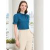 imageAllegra K Womens Bow Tie Neck Tops Elegant Office Short Sleeve BlousePeacock Blue