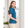 imageAllegra K Womens Bow Tie Neck Tops Elegant Office Short Sleeve BlousePeacock Blue