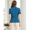 imageAllegra K Womens Bow Tie Neck Tops Elegant Office Short Sleeve BlousePeacock Blue