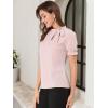 imageAllegra K Womens Bow Tie Neck Tops Elegant Office Short Sleeve BlousePink