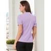 imageAllegra K Womens Bow Tie Neck Tops Elegant Office Short Sleeve BlousePurple