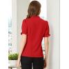 imageAllegra K Womens Bow Tie Neck Tops Elegant Office Short Sleeve BlouseRed