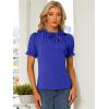 imageAllegra K Womens Bow Tie Neck Tops Elegant Office Short Sleeve BlouseRoyal Blue