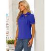 imageAllegra K Womens Bow Tie Neck Tops Elegant Office Short Sleeve BlouseRoyal Blue