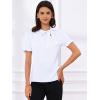 imageAllegra K Womens Bow Tie Neck Tops Elegant Office Short Sleeve BlouseWhite 1