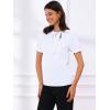 imageAllegra K Womens Bow Tie Neck Tops Elegant Office Short Sleeve BlouseWhite 1