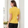 imageAllegra K Womens Bow Tie Neck Tops Elegant Office Short Sleeve BlouseYellow