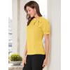 imageAllegra K Womens Bow Tie Neck Tops Elegant Office Short Sleeve BlouseYellow