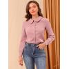 imageAllegra K Womens Button Down Shirt Peter Pan Collar Button Up Long Sleeve Top