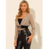 imageAllegra K Womens Cardigans Tie Waist Sheer Long Sleeve Crochet Shrug Top