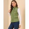 imageAllegra K Womens Casual Stand Collar Anorak Cargo Vests Sleeveless Utility Jacket