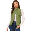 imageAllegra K Womens Casual Stand Collar Anorak Cargo Vests Sleeveless Utility Jacket