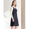 imageAllegra K Womens Chambray Dress Contrast Collar Long Sleeve Fit and Flare Denim DressesBlue