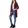 imageAllegra K Womens Christmas Buffalo Plaid Asymmetric Kimono Open Front CardiganRed