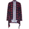 imageAllegra K Womens Christmas Buffalo Plaid Asymmetric Kimono Open Front CardiganRed
