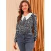 imageAllegra K Womens Contrast Peter Pan Collar Keyhole Back Floral Blouse