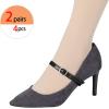 imageAllegra K Womens Elastic Detachable Buckle Shoe Ankle Straps Belt Band for HeelsLeather Black