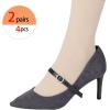 imageAllegra K Womens Elastic Detachable Buckle Shoe Ankle Straps Belt Band for HeelsMatte Black