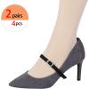 imageAllegra K Womens Elastic Detachable Buckle Shoe Ankle Straps Belt Band for HeelsSuede Black