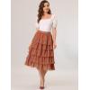 imageAllegra K Womens Elastic Waist Midi Tiered Layered Chiffon Boho Bottoms Floral Skirt