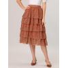 imageAllegra K Womens Elastic Waist Midi Tiered Layered Chiffon Boho Bottoms Floral Skirt