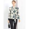 imageAllegra K Womens Elegant Work Shirts Long Raglan Sleeve Collared Tops Floral Peplum BlousesBeige