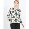 imageAllegra K Womens Elegant Work Shirts Long Raglan Sleeve Collared Tops Floral Peplum BlousesBeige