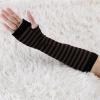 imageAllegra K Womens Fingerless Gloves Printed Elbow Length Knitted Arm WarmersBlack Coffee