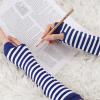 imageAllegra K Womens Fingerless Gloves Printed Elbow Length Knitted Arm WarmersBlue White