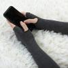 imageAllegra K Womens Fingerless Gloves Printed Elbow Length Knitted Arm WarmersDark Gray