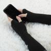 imageAllegra K Womens Fingerless Gloves Printed Elbow Length Knitted Arm WarmersGray Black