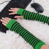 imageAllegra K Womens Fingerless Gloves Printed Elbow Length Knitted Arm WarmersGreen Black