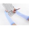 imageAllegra K Womens Fingerless Gloves Printed Elbow Length Knitted Arm WarmersLight Blue White