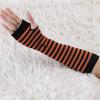 imageAllegra K Womens Fingerless Gloves Printed Elbow Length Knitted Arm WarmersOrange Black