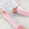 imageAllegra K Womens Fingerless Gloves Printed Elbow Length Knitted Arm WarmersPink White