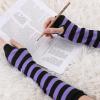 imageAllegra K Womens Fingerless Gloves Printed Elbow Length Knitted Arm WarmersPurple Black