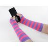 imageAllegra K Womens Fingerless Gloves Printed Elbow Length Knitted Arm WarmersViolet Pink