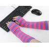imageAllegra K Womens Fingerless Gloves Printed Elbow Length Knitted Arm WarmersViolet Pink