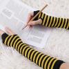 imageAllegra K Womens Fingerless Gloves Printed Elbow Length Knitted Arm WarmersYellow Black