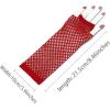 imageAllegra K Womens Fingerless Mesh 1980s Fancy Dress Party Costume Accessories Fishnet Gloves 2 PairsRed